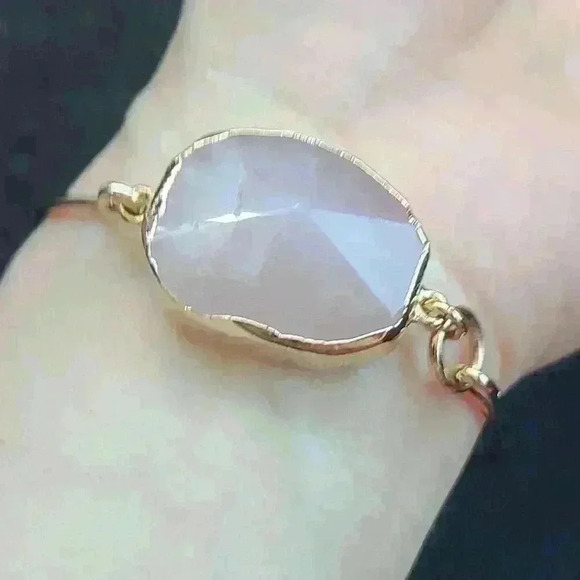 Rose quartz Gold-toned small size bracelet - Picture 11 of 14